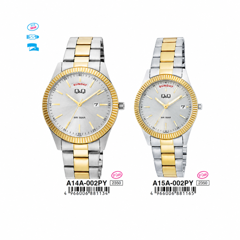 Q&Q A14A002PY - A15A002PY Jam Tangan Couple