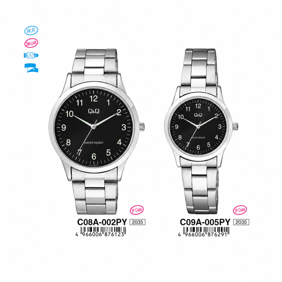 Q&Q C08A002PY - C09A005PY Jam Tangan Couple