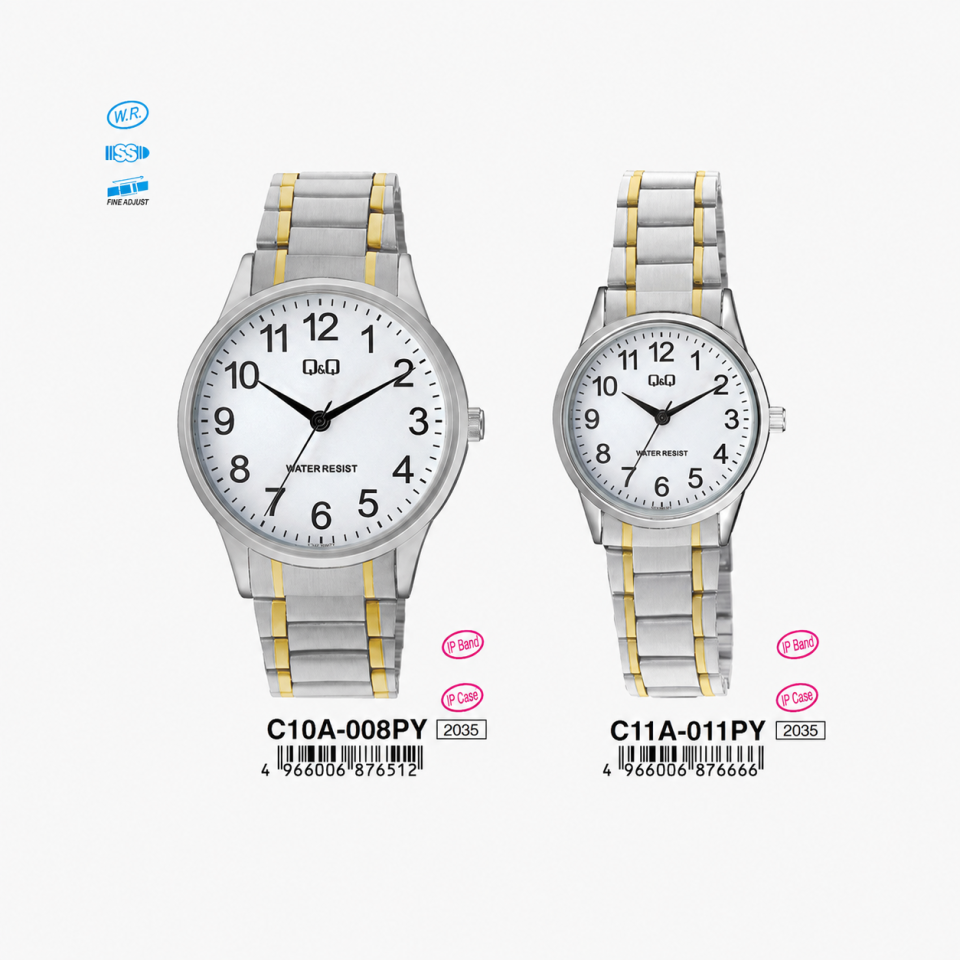 Q&Q C10A008PY - C11AA011PY Jam Tangan Couple