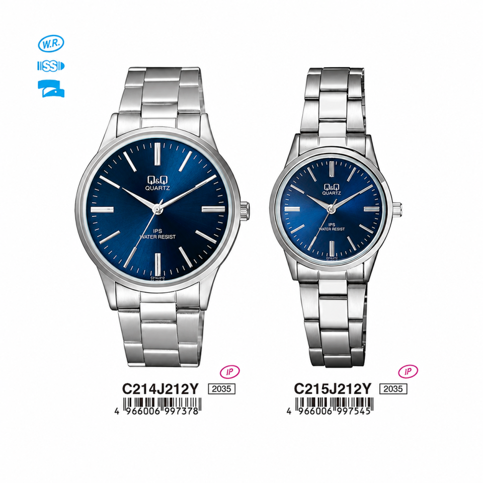 Q&Q C214J212Y - C215J212Y Jam Tangan Couple