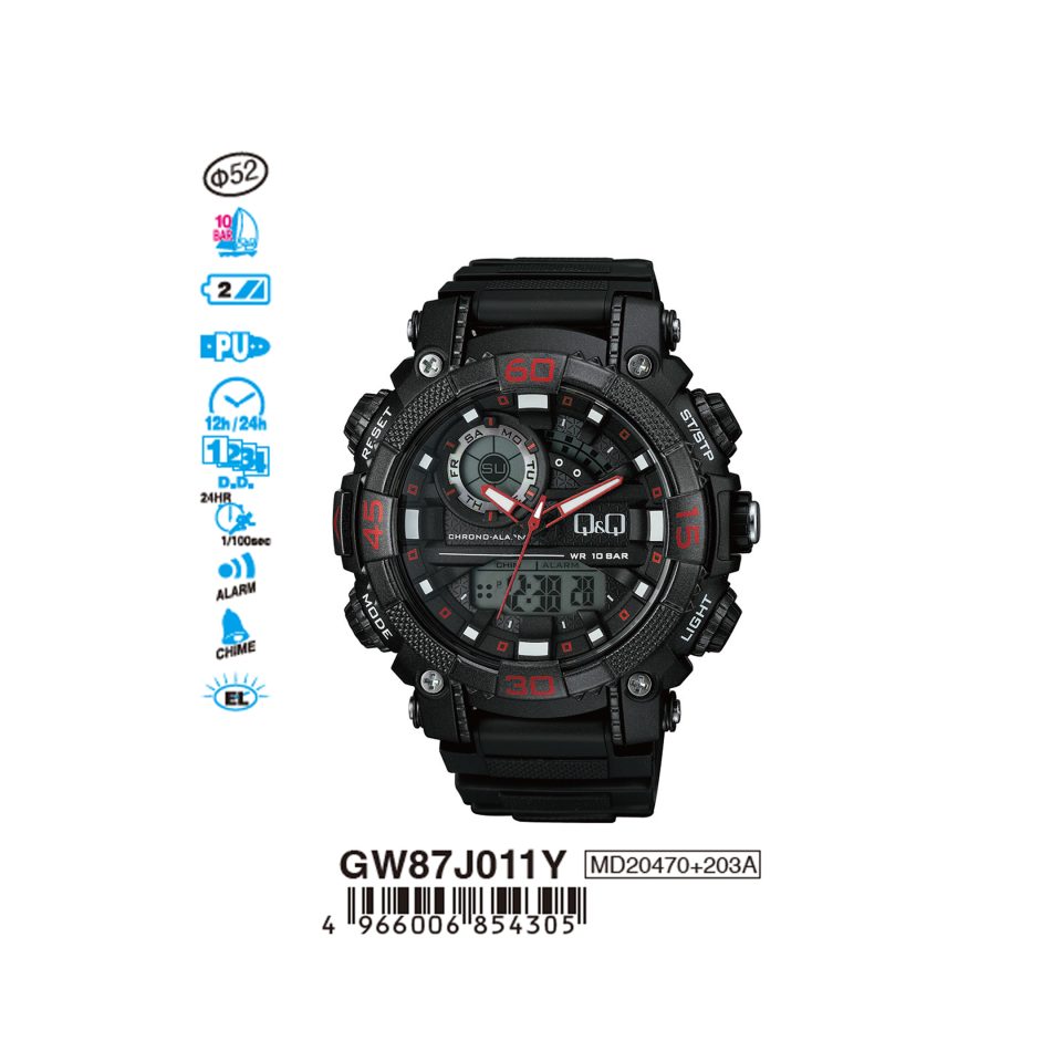 Q&Q GW87J011Y Jam Tangan Pria Combinasi