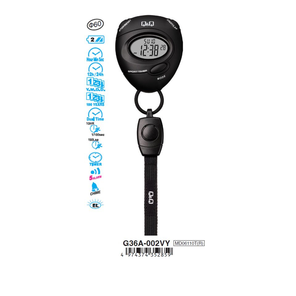 Q&Q G36A002VY Stopwatch Jam Tangan Pria
