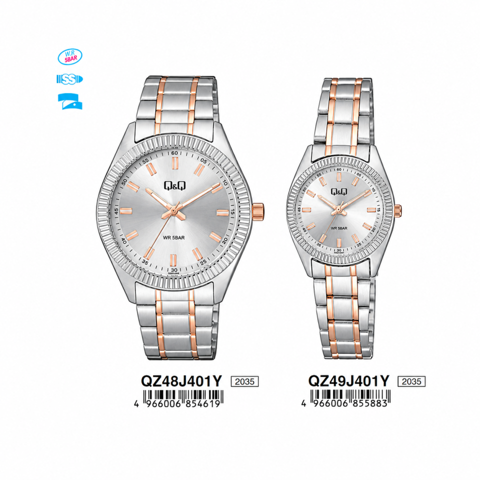 Q&Q QZ48J401Y - QZ49J401Y Jam Tangan Couple